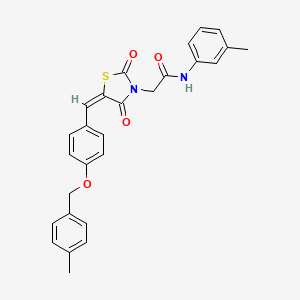 2-[(5E)-5-{4-[(4-methylbenzyl)oxy]benzylidene}-2,4-dioxo-1,3-thiazolidin-3-yl]-N-(3-methylphenyl)acetamide