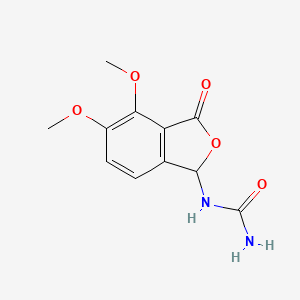 molecular formula C11H12N2O5 B11090507 1-(4,5-Dimethoxy-3-oxo-1,3-dihydro-2-benzofuran-1-yl)urea 