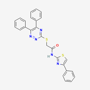 2-[(5,6-diphenyl-1,2,4-triazin-3-yl)sulfanyl]-N-(4-phenyl-1,3-thiazol-2-yl)acetamide