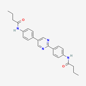 molecular formula C24H26N4O2 B11090538 N-{4-[5-(4-Butyrylamino-phenyl)-pyrimidin-2-yl]-phenyl}-butyramide 