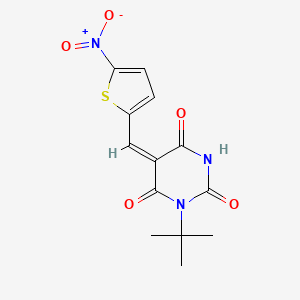 2,4,6(1H,3H,5H)-Pyrimidinetrione, 1-(1,1-dimethylethyl)-5-[(5-nitro-2-thienyl)methylene]-