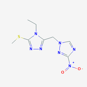 1-{[4-ethyl-5-(methylsulfanyl)-4H-1,2,4-triazol-3-yl]methyl}-3-nitro-1H-1,2,4-triazole