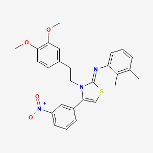 N-[(2Z)-3-[2-(3,4-dimethoxyphenyl)ethyl]-4-(3-nitrophenyl)-1,3-thiazol-2(3H)-ylidene]-2,3-dimethylaniline