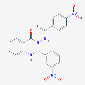 4-nitro-N-[2-(3-nitrophenyl)-4-oxo-1,4-dihydroquinazolin-3(2H)-yl]benzamide