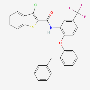 N-[2-(2-benzylphenoxy)-5-(trifluoromethyl)phenyl]-3-chloro-1-benzothiophene-2-carboxamide