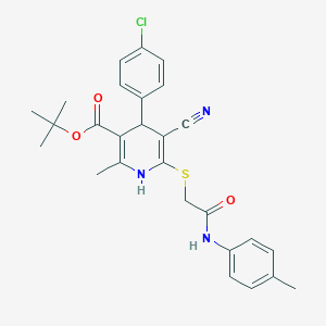 Tert-butyl 4-(4-chlorophenyl)-5-cyano-2-methyl-6-({2-[(4-methylphenyl)amino]-2-oxoethyl}sulfanyl)-1,4-dihydropyridine-3-carboxylate