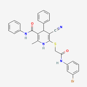 6-({2-[(3-bromophenyl)amino]-2-oxoethyl}sulfanyl)-5-cyano-2-methyl-N,4-diphenyl-1,4-dihydropyridine-3-carboxamide