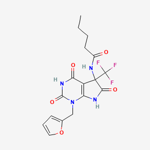 N-[1-(2-furylmethyl)-2,4,6-trioxo-5-(trifluoromethyl)-2,3,4,5,6,7-hexahydro-1H-pyrrolo[2,3-d]pyrimidin-5-yl]pentanamide