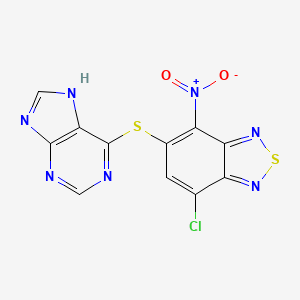 molecular formula C11H4ClN7O2S2 B11090664 6-[(7-chloro-4-nitro-2,1,3-benzothiadiazol-5-yl)sulfanyl]-9H-purine 