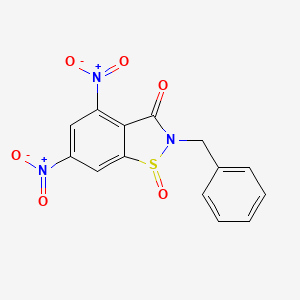 molecular formula C14H9N3O6S B11090667 2-benzyl-4,6-dinitro-1,2-benzisothiazol-3(2H)-one 1-oxide CAS No. 361367-41-1