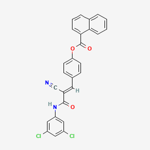 4-{(1E)-2-cyano-3-[(3,5-dichlorophenyl)amino]-3-oxoprop-1-en-1-yl}phenyl naphthalene-1-carboxylate