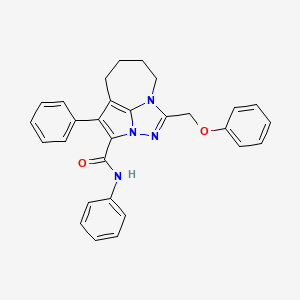 molecular formula C29H26N4O2 B11090693 1-(phenoxymethyl)-N,4-diphenyl-5,6,7,8-tetrahydro-2,2a,8a-triazacyclopenta[cd]azulene-3-carboxamide 