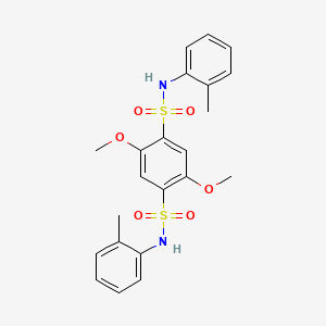 molecular formula C22H24N2O6S2 B11090698 2,5-dimethoxy-N,N'-bis(2-methylphenyl)benzene-1,4-disulfonamide 