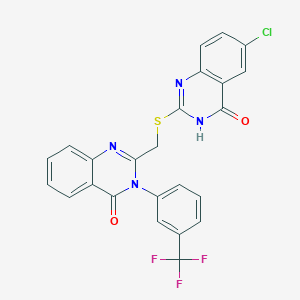 2-{[(6-chloro-4-oxo-3,4-dihydroquinazolin-2-yl)sulfanyl]methyl}-3-[3-(trifluoromethyl)phenyl]quinazolin-4(3H)-one