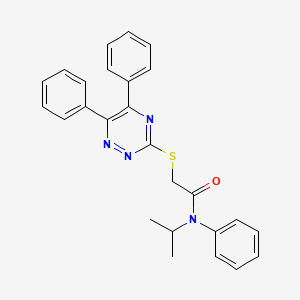 molecular formula C26H24N4OS B11090713 2-[(5,6-diphenyl-1,2,4-triazin-3-yl)sulfanyl]-N-phenyl-N-(propan-2-yl)acetamide 