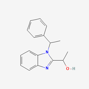 molecular formula C17H18N2O B11090735 1-[1-(1-Phenyl-ethyl)-1H-benzoimidazol-2-yl]-ethanol 