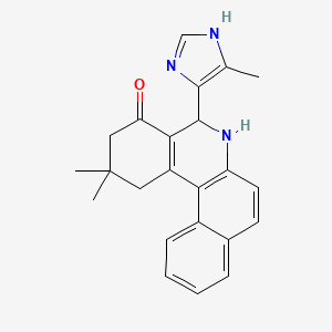 molecular formula C23H23N3O B11090750 2,2-dimethyl-5-(5-methyl-1H-imidazol-4-yl)-2,3,5,6-tetrahydrobenzo[a]phenanthridin-4(1H)-one 