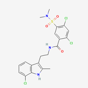 molecular formula C20H20Cl3N3O3S B11090769 2,4-dichloro-N-[2-(7-chloro-2-methyl-1H-indol-3-yl)ethyl]-5-(dimethylsulfamoyl)benzamide 