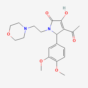 molecular formula C20H26N2O6 B11090801 4-Acetyl-5-(3,4-dimethoxyphenyl)-3-hydroxy-1-(2-morpholinoethyl)-1,5-dihydro-2H-pyrrol-2-one 