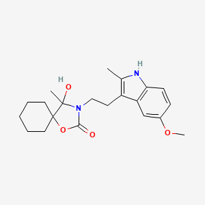 molecular formula C21H28N2O4 B11090804 4-hydroxy-3-[2-(5-methoxy-2-methyl-1H-indol-3-yl)ethyl]-4-methyl-1-oxa-3-azaspiro[4.5]decan-2-one 