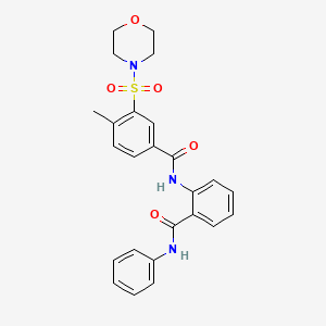 molecular formula C25H25N3O5S B11090813 4-methyl-3-(morpholin-4-ylsulfonyl)-N-[2-(phenylcarbamoyl)phenyl]benzamide 