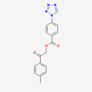 molecular formula C17H14N4O3 B11090822 2-(4-methylphenyl)-2-oxoethyl 4-(1H-tetrazol-1-yl)benzoate 