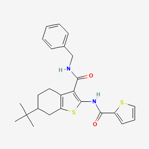 molecular formula C25H28N2O2S2 B11090841 N-benzyl-6-tert-butyl-2-[(thiophen-2-ylcarbonyl)amino]-4,5,6,7-tetrahydro-1-benzothiophene-3-carboxamide 