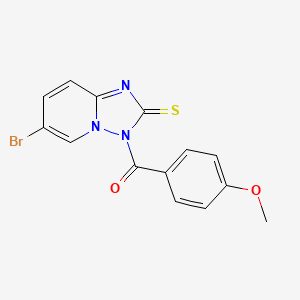 molecular formula C14H10BrN3O2S B11090843 (6-Bromo-2-thioxo-2H-[1,2,4]triazolo[1,5-a]pyridin-3-yl)-(4-methoxy-phenyl)-methanone 