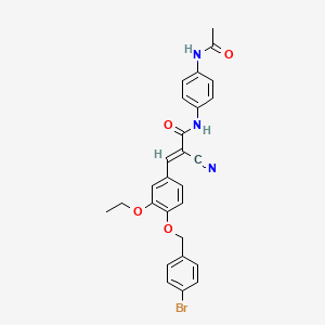 molecular formula C27H24BrN3O4 B11090853 (2E)-N-[4-(acetylamino)phenyl]-3-{4-[(4-bromobenzyl)oxy]-3-ethoxyphenyl}-2-cyanoprop-2-enamide 