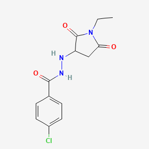 4-chloro-N'-(1-ethyl-2,5-dioxopyrrolidin-3-yl)benzohydrazide