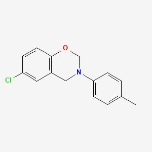 molecular formula C15H14ClNO B11090891 6-chloro-3-(4-methylphenyl)-3,4-dihydro-2H-1,3-benzoxazine 