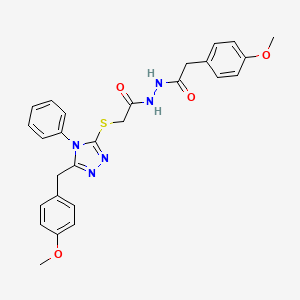 2-{[5-(4-methoxybenzyl)-4-phenyl-4H-1,2,4-triazol-3-yl]sulfanyl}-N'-[(4-methoxyphenyl)acetyl]acetohydrazide