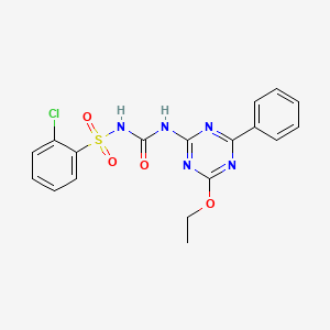 molecular formula C18H16ClN5O4S B11090925 2-chloro-N-[(4-ethoxy-6-phenyl-1,3,5-triazin-2-yl)carbamoyl]benzenesulfonamide 