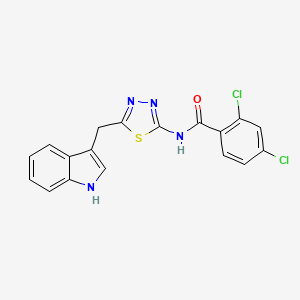 2,4-dichloro-N-[5-(1H-indol-3-ylmethyl)-1,3,4-thiadiazol-2-yl]benzamide