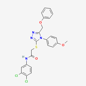 molecular formula C24H20Cl2N4O3S B11090936 N-(3,4-dichlorophenyl)-2-{[4-(4-methoxyphenyl)-5-(phenoxymethyl)-4H-1,2,4-triazol-3-yl]sulfanyl}acetamide CAS No. 539808-38-3