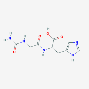 molecular formula C9H13N5O4 B11090975 N-carbamoylglycylhistidine 