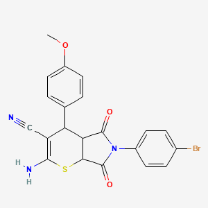 2-Amino-6-(4-bromophenyl)-4-(4-methoxyphenyl)-5,7-dioxo-4,4a,5,6,7,7a-hexahydrothiopyrano[2,3-c]pyrrole-3-carbonitrile