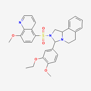 3-(3-Ethoxy-4-methoxyphenyl)-2-[(8-methoxyquinolin-5-yl)sulfonyl]-1,2,3,5,6,10b-hexahydroimidazo[5,1-a]isoquinoline