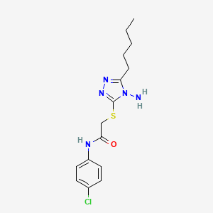 molecular formula C15H20ClN5OS B11090996 2-((4-Amino-5-pentyl-4H-1,2,4-triazol-3-yl)thio)-N-(4-chlorophenyl)acetamide CAS No. 540499-20-5