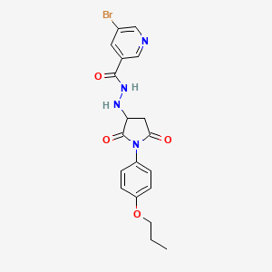 5-bromo-N'-[2,5-dioxo-1-(4-propoxyphenyl)pyrrolidin-3-yl]pyridine-3-carbohydrazide