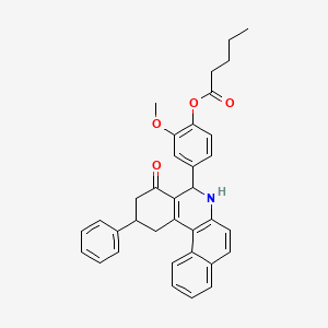 2-Methoxy-4-(4-oxo-2-phenyl-1,2,3,4,5,6-hexahydrobenzo[a]phenanthridin-5-yl)phenyl pentanoate