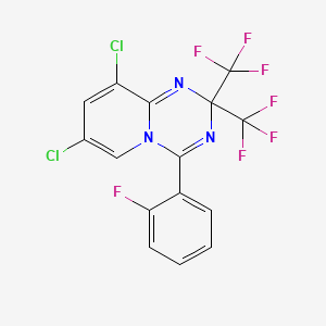 molecular formula C15H6Cl2F7N3 B11091068 7,9-dichloro-4-(2-fluorophenyl)-2,2-bis(trifluoromethyl)-2H-pyrido[1,2-a][1,3,5]triazine 