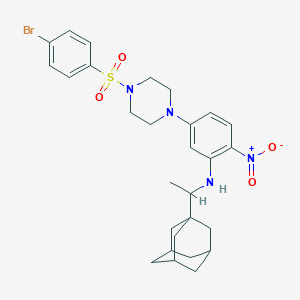 N-[1-(1-Adamantyl)ethyl]-N-(5-{4-[(4-bromophenyl)sulfonyl]piperazino}-2-nitrophenyl)amine