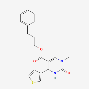 molecular formula C20H22N2O3S B11091081 3-Phenylpropyl 1,6-dimethyl-2-oxo-4-(thiophen-3-yl)-1,2,3,4-tetrahydropyrimidine-5-carboxylate 