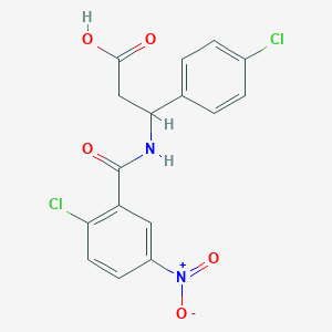 molecular formula C16H12Cl2N2O5 B11091089 3-[(2-Chloro-5-nitrobenzoyl)amino]-3-(4-chlorophenyl)propanoic acid 