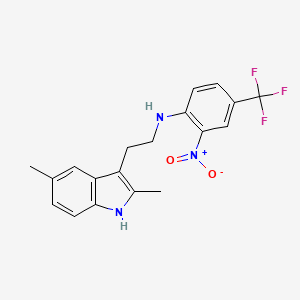 molecular formula C19H18F3N3O2 B11091151 N-[2-(2,5-dimethyl-1H-indol-3-yl)ethyl]-2-nitro-4-(trifluoromethyl)aniline 