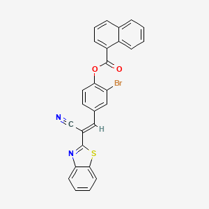 4-[(E)-2-(1,3-benzothiazol-2-yl)-2-cyanoethenyl]-2-bromophenyl naphthalene-1-carboxylate