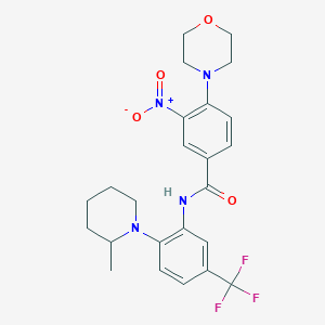 N-[2-(2-methylpiperidin-1-yl)-5-(trifluoromethyl)phenyl]-4-(morpholin-4-yl)-3-nitrobenzamide