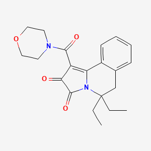 molecular formula C21H24N2O4 B11091197 5,5-Diethyl-1-(morpholinocarbonyl)-5,6-dihydropyrrolo[2,1-a]isoquinoline-2,3-dione 