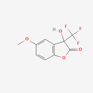 molecular formula C10H7F3O4 B11091207 3-hydroxy-5-methoxy-3-(trifluoromethyl)-1-benzofuran-2(3H)-one 